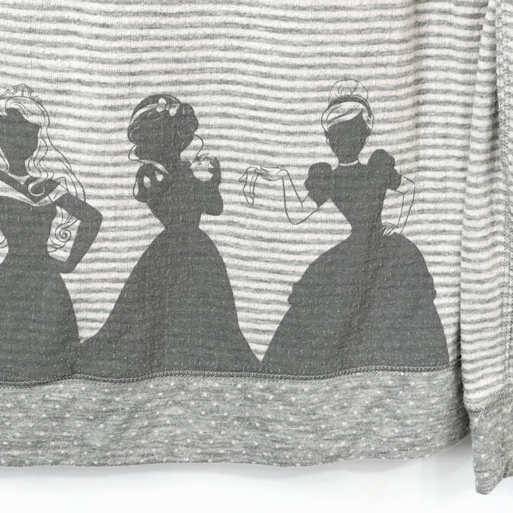 Disney Parks‎ Large Jacket Princess Silhouettes Striped Full Zip Hoodie Gray 394 - Picture 8 of 11